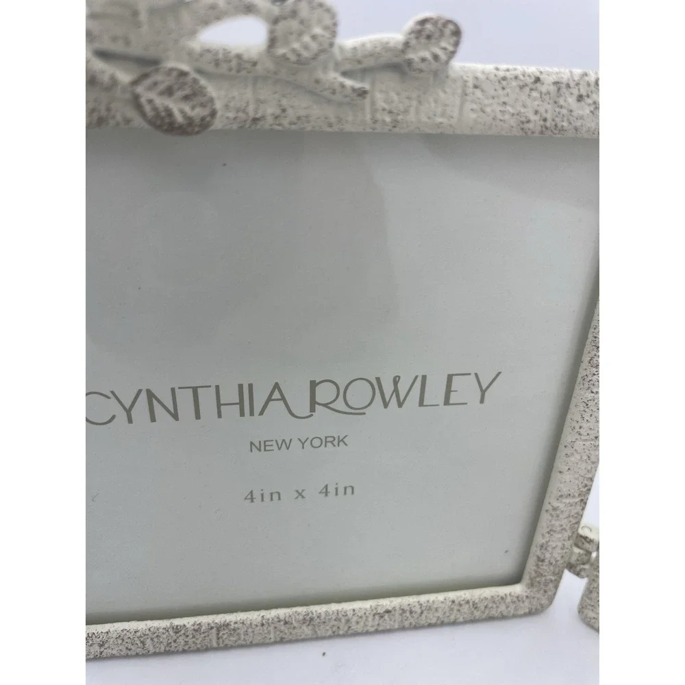 Cynthia Rowley 4X4  Birds on a Branch White Metal Double Picture‎ Photo Frame